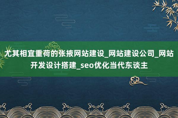 尤其相宜重荷的张掖网站建设_网站建设公司_网站开发设计搭建_seo优化当代东谈主